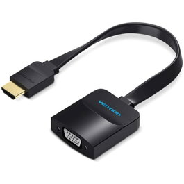 Vention Conversor 74346 HDMI Macho a VGA Hembra con Jack 3,5 mm y Micro USB, 20cm, Negro